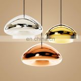 Modern simple led chandelier 3 head lamp shade electroplating chandelier lighting for high ceilings