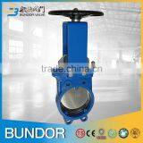 4Inch PN10/16 Worm Operated Stainless Steel 316 Cast Iron Wafer Price Knife Gate Valve thumbnail-1