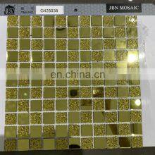 25x25mm Mosaic Mesh Stainless Steel Diy Electro-plated Golden Rose Golden Silver Mirror Glass Mosaic Tile thumbnail-3