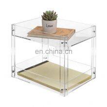 2 Tier Elegant Acrylic Transparent Storage Organizer Shelf Home Storage Rack