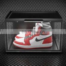 Nike Acrylic Clear Shoe Box Led Side Open Clear Magnetic Acrylic Transparent Acrylic Shoe Box With Led Lights Stackable Lid thumbnail-1