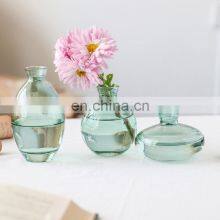 Tabletop Decoration Wholesale Nordic Home Wedding Creative Unique Mini Pot Set Decorative Bottles Flower Glass Bud Vase