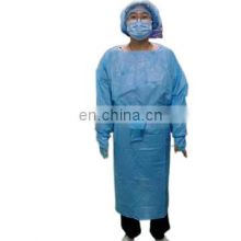 Disposable CPE apron with thumb loops