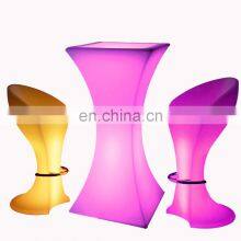 Portable Wireless Rechargeable Outdoor Led Light Bar Cocktail Tables and Chairs Led Light up Tables Entertainment Furniture Led