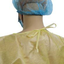 Free Sample Protection Disposable Nonwoven PP PE Yellow Isolation Gown thumbnail-5