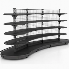 Modern Cold Steel Supermarket Shelf Mesh Back Shelves Furniture thumbnail-5