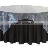 Elegant Pink Organza Table Overlay for Weddings thumbnail-2