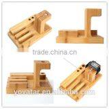 Multi-Functional Watch Holder Stand Wooden Smartphone Mount With Charging Slot thumbnail-3