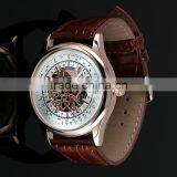 2015 Luxury Watches Men White Face Leather Skeleton Watch WM403 thumbnail-2