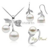 Wholesale Alibaba Fashion Silver Jewelry Set Latest Design Pearl Set