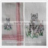 100% Cotton Waffle Embroidered Tea Towel thumbnail-3