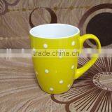 10 oz Blue Glazed Belly Shape Hand Painting Ceramic Mug thumbnail-5