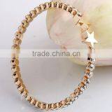 High Quality Rose Gold Plated Double Star Charm Full Rhinestone Bracelets Bangles thumbnail-4