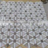 Diamond Pattern Marble Mosaic Tiles ( Athen White+Oak White+Pure White Marble) thumbnail-6