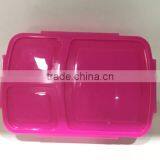 Food Grade 3 Compartments Plastic Bento Box With Lid FDA Approval Plastic Bento Box thumbnail-3