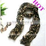 Fashion black leopard silk scarf for lady