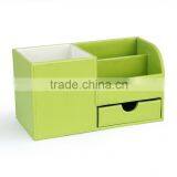 Colorful Stitched Plain Leather Desktop Organizer thumbnail-3