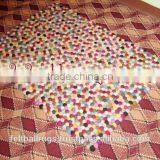 Rectangular Woolen Felt Ball Rug Carpets From Nepal