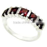 .925 Sterling Silver Ring Jewelry Wholesale Silver Jewelry With Garnet Gemstone