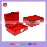 Red Glossy Painted Wooden Jewelry Box / Handmade Wood Jewellery Package Case For Sale