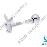 2013 Fashion Stainless Steel Tongue Barbell Logo Fake Tongue Piercing thumbnail-2