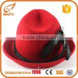 Custom Red Formal Hats Women Wool Felt Hat Feathers for Fedora Hats Supplier's Choice thumbnail-5