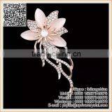 Wedding Party Fine Colorful Diamond Rose Flower Crystal Brooch thumbnail-2