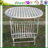 Classic Antique Wrough Iron Table With Magazine Rack Garden Ornament Landscape Decoration For Decking TS05 G00 X00 PL08-5613
