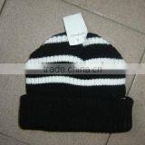 2016 Mens Blank Striped Fold up Knitted Hat