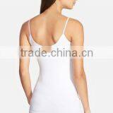 Daijun OEM High Quality in Plain Custom White Cotton Spaghetti Strap Women Workout Tank Tops thumbnail-3