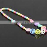 New Colorful Sweet Candy Color Peace Sign Bead Promotional Children Jewelry Necklace