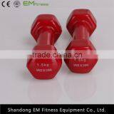 Free weight gym equipment fixed rubber coated dumbbell