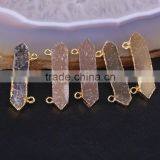 Druzy Pendant Beads Rectangle Agate Slice Pendants Gold Plated Wholesale