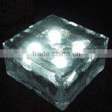 Frosted Waterproof Glass Led Ice Brick Paver Solar Pathway Garden Light thumbnail-3