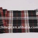 men checked wool scarf/men checked cashmere scarf