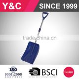 plastic telescopic auto lock snow shovel with aluminum blade with wheels with adjustable handle