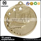 wholesale custom five stars 3d diecast iron brass zinc alloy metal medal antique gold plating hollow out football medal