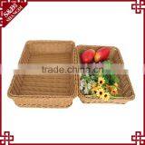 Wholesale Handwoven Rattan Storage Dough Proofing Poly Rattan Plastic Bread Basket