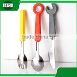 Mini Creative Screwdriver Wrench Stainless Steel Silicone Knife Fork Spoon Ladle Scoop Dishware Dinnerware Tableware Set thumbnail-1