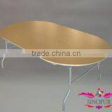 Oval Wood Dining Table/folding Banquet Table/used Banquet Tables for Sale thumbnail-1