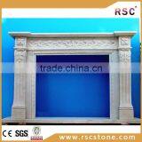 Stone Fireplace Mantel With Leaves Carving thumbnail-1