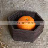 Grey Dyed Colored Handmade Hexagon Small Wooden Tray Decorative thumbnail-2