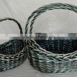 new hot handmade round shaped wicker storage baskets, wicker laundry basket with handles