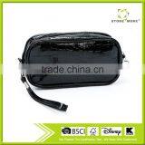 Black Store More Smooth Leather Cosmetic Case Bags With Nylon Zipper thumbnail-1