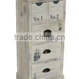 Heze Vintage Rustic Furniture Wood With Willow Basket thumbnail-5