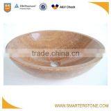 China Yellow Wooden Marble Wash Hand Basin thumbnail-1
