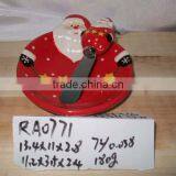 Hand Painted Christmas Ceramic Cake Plate & Butter Knife for Supply thumbnail-1