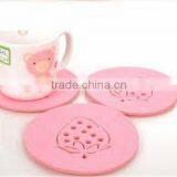 2017 Wooden Pink Strawberry Cup Coaster Made in China