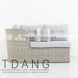 Dreux Right Hand Outdoor Bench - Vietnam Poly Rattan - Wicker Furniture thumbnail-1