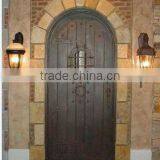 Bisini European Elegant Luxury Arch Design Wrought Iron Door (BG90067)